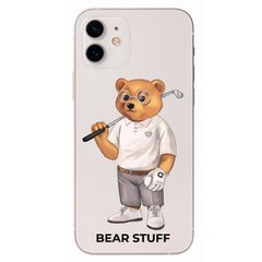 Чехол прозрачный Print Bear Stuff для iPhone 12 mini Мишка гольфист