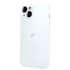 Чехол стеклянный AG Glass with Magsafe для iPhone 15 с защитой камеры White