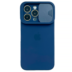 Чехол Silicone with Logo Hide Camera, для iPhone 11 Pro Max (Dark Blue)