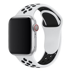 Ремешок силиконовый Nike Sport Band для Apple Watch 38|40|41mm White-Black