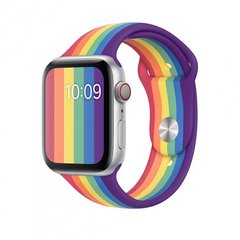 Силиконовый ремешок для Apple Watch (38mm, 40mm, 41mm, Rainbow, S)