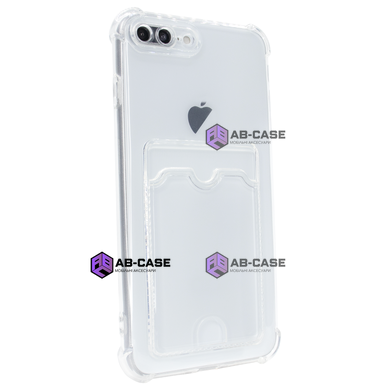 Чехол для iPhone 7|8 PLUS Card Holder Armored Case с карманом для карты прозрачный