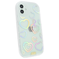 Чехол для iPhone 12 Clear Rainbow Heart Big