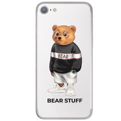 Чехол прозрачный Print Bear Stuff для iPhone SE2 Мишка в кофте