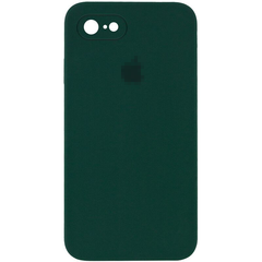 Чехол Silicone Case FULL CAMERA (square side) (для iPhone 7/8/SE2, Forest Green)