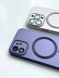 Чехол матовый Silicone with MagSafe для iPhone 14 c защитными линзами на камеру Deep Purple 2