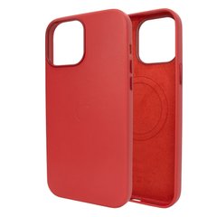 Чехол для iPhone 13 Pro Max Leather Case PU with Magsafe Red