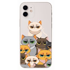 Чехол прозрачный Print Коты для iPhone 12 mini