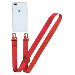 Прозрачный чехол для iPhone 7 Plus | 8 Plus c ремешком Crossbody Red