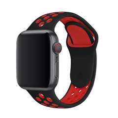 Ремінець силіконовий Nike Sport Band на Apple Watch 42|44|45|49mm Black-Red