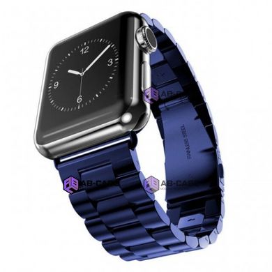 Стальной ремешок Stainless Steel Braslet 3 Beads для Apple Watch (38mm, 40mm, 41mm, Blue)