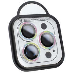 Захисні лінзи на камеру iPhone 12 Pro Max Metal Diamonds Lens блискучі Rainbow