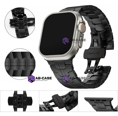 Металлический ремешок для Apple Watch 42|44|45|49mm Titanium Band Black