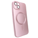 Чехол матовый Silicone with MagSafe для iPhone 14 c защитными линзами на камеру Pink