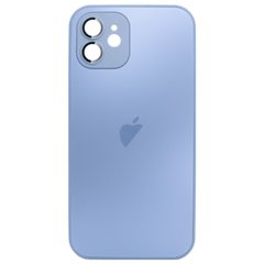 Чехол стеклянный для iPhone 12 матовый AG Glass Case с защитой камеры Sierra Blue