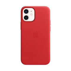 Шкіряний чохол Leather Case with MagSafe Red на iPhone 12 mini