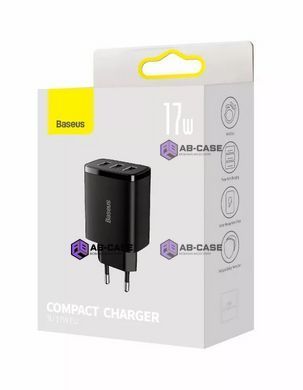 Зарядное устройство 17W (3 USB) Baseus Compact (Black)