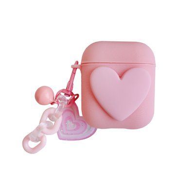 Чeхол Soft Heart для AirPods 1/2 - Light Pink