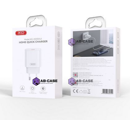 Зарядное устройство 25W (1 Type-C) XO CE25 PD (White)