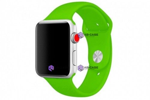 Силиконовый ремешок для Apple Watch (42mm, 44mm, 45mm, 49 mm №66 Neon Green)