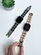 Ремінець для Apple Watch 42|44|45|49mm Chanel Band браслет металевий зі шкірою Silver-Black 2