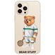 Чехол прозрачный Print Bear Stuff для iPhone 15 Pro Max Мишка теннисист