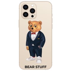 Чехол прозрачный Print Bear Stuff для iPhone 15 Pro Мишка в костюме