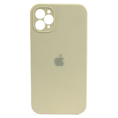 Чехол Silicone Case FULL CAMERA (square side) (для iPhone 12 pro) (Antique White)
