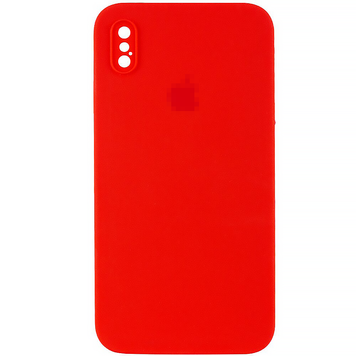 Чехол Silicone Case FULL CAMERA (square side) (для iPhone Xs Max) (Red)