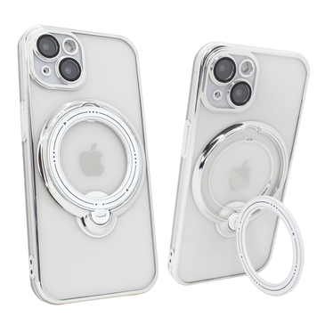 Чехол для iPhone 15 Clear Shining Holder with MagSafe Silver