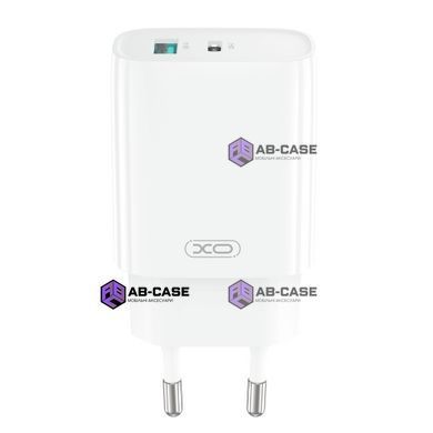Комплект быстрой зарядки 20W (1 USB + 1 Type-C) XO CE29 PD+QC3.0 с кабелем Type-C - Lightning (White)