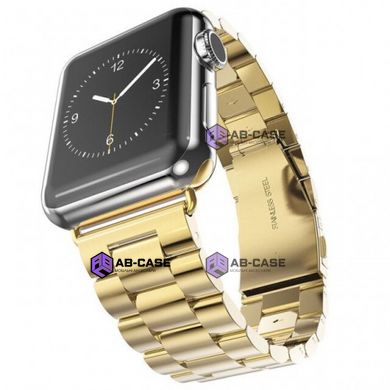 Стальний ремінець Stainless Steel Braslet 3 Beads на Apple Watch (38mm, 40mm, 41mm, Gold)