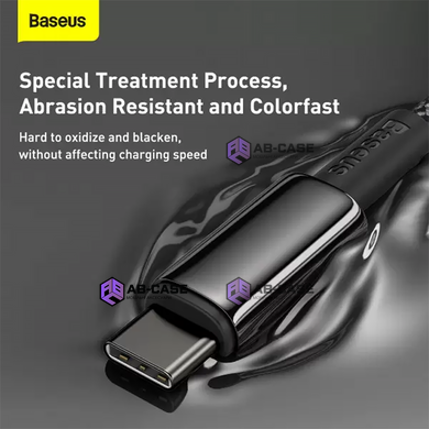 Кабель плетеный Baseus Type-C to Type-C 100W 2m Tungsten Gold Fast Charging Data Cable Black