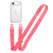 Прозрачный чехол для iPhone 17 Air c ремешком Clear Crossbody Hot Pink