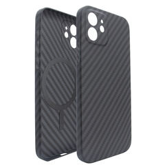 Чехол для iPhone 12 PC Carbon with MagSafe Black