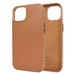 Чохол для iPhone 14 Pro Leather Case PU with Magsafe Saddle Brown