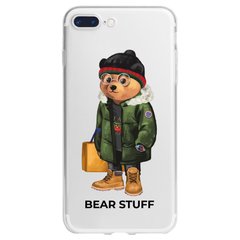 Чехол прозрачный Print Bear Stuff для iPhone 7 Plus/8 Plus Мишка в куртке
