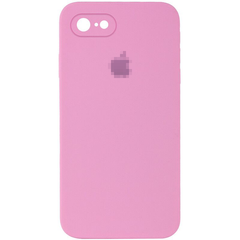 Чохол Silicone Case FULL CAMERA (square side) (на iPhone 7/8/SE2, Light Pink)