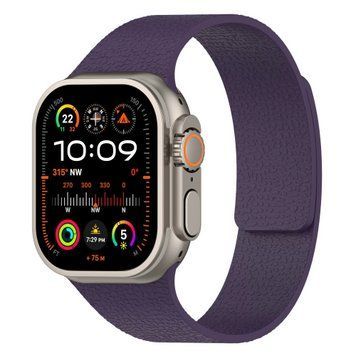 Ремешок для Apple Watch 42/44/45/46/49mm : Pebbled Magnetic Band &ndash; Dark Plum