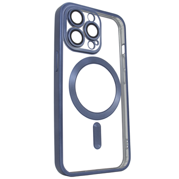 Чохол для iPhone 12 Pro матовий Shining with MagSafe із захисними лінзами на камеру Titanium Blue