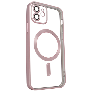 Чехол для iPhone 11 матовый Shining with MagSafe с защитными линзами на камеру Pink