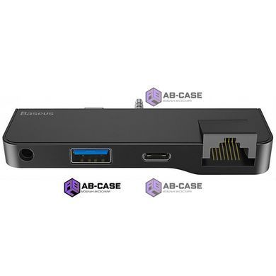 Перехідник Type-C на (USB-A&times;3 + Audio 3.5mm) Baseus CAHUB-FG01 &mdash; Grey