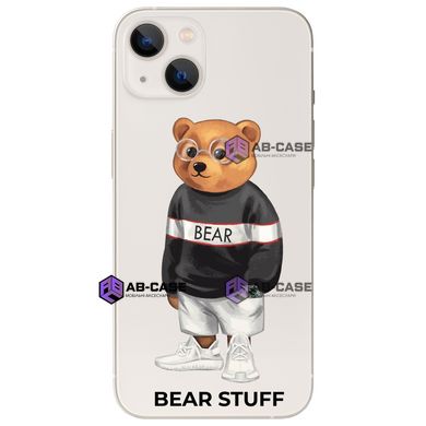Чехол прозрачный Print Bear Stuff для iPhone 13 mini Мишка в кофте