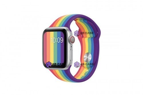 Силиконовый ремешок для Apple Watch (42mm, 44mm, 45mm, Rainbow, S)