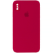 Чехол Silicone Case FULL CAMERA (square side) (для iPhone Xs Max) (Rose Red)