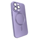 Чехол матовый Silicone with MagSafe для iPhone 12 Pro c защитными линзами на камеру Deep Purple