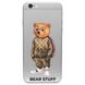 Чохол прозорий Print Bear Stuff на iPhone 6/6s Мишка в спортивном костюме (brown)