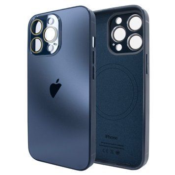 Чехол для iPhone 15 Pro Max AG Titanium Case 2.0 - MagSafe & Microfiber - Blue