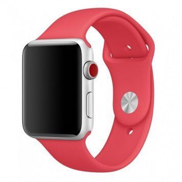 Силиконовый ремешок для Apple Watch (42mm, 44mm, 45mm, 46mm, 49mm Red Respberry, S)