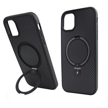 Чехол для iPhone 11 : Nofelet Carbon MagSafe с подставкой &ndash; Black
